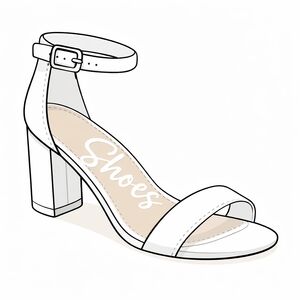Elegant White Block Heel Sandals